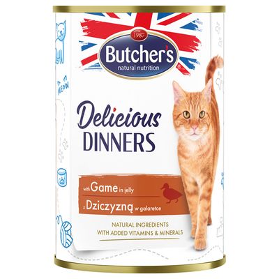 Butcher's Delicious Dinners dziczyzna w galaretce adult 400 g × 48