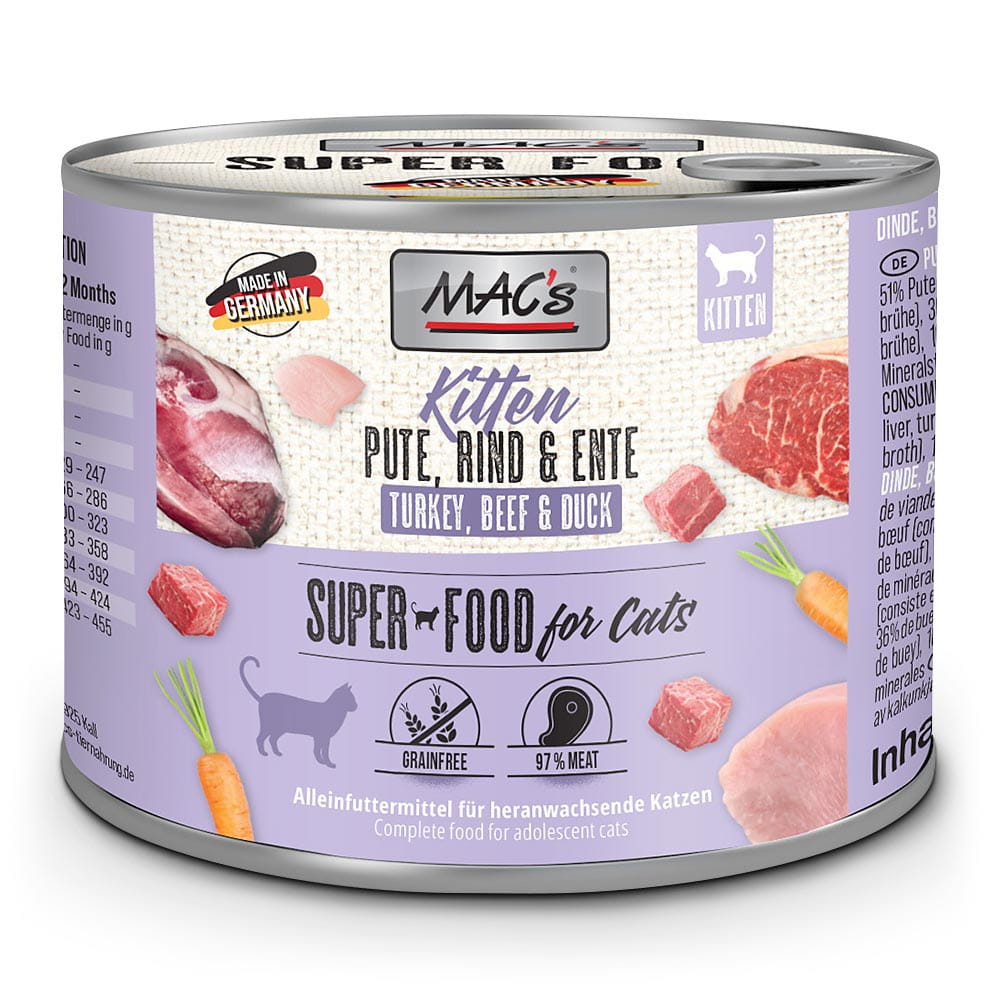MAC's Kitten indyk, kaczka, wołowina pasztet kitten 200 g