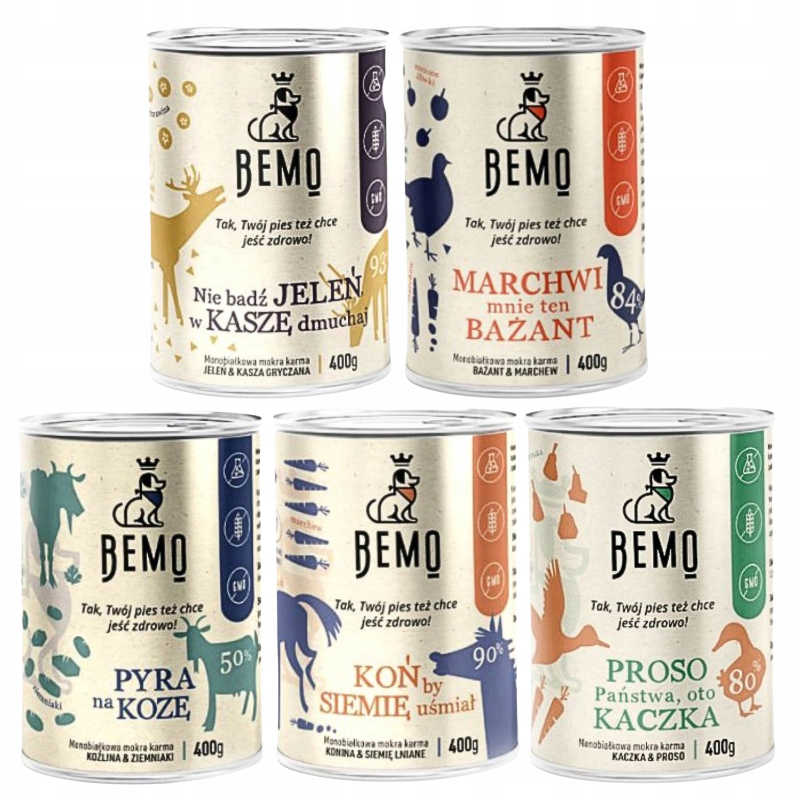 Bemo Monobiałkowa mix smaków 400 g × 5