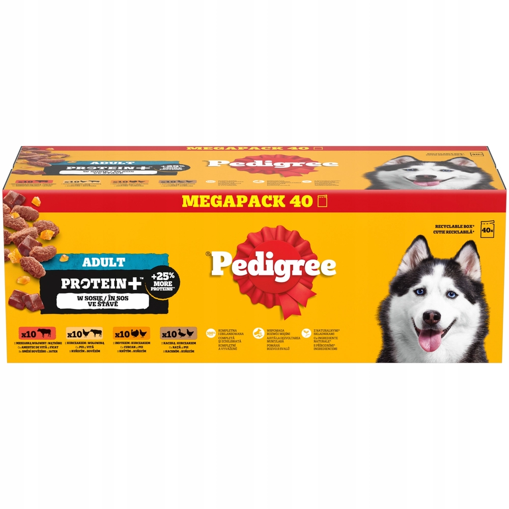 Pedigree Protein+ indyk, kaczka, kurczak, wołowina, wątróbka adult 85 g × 40
