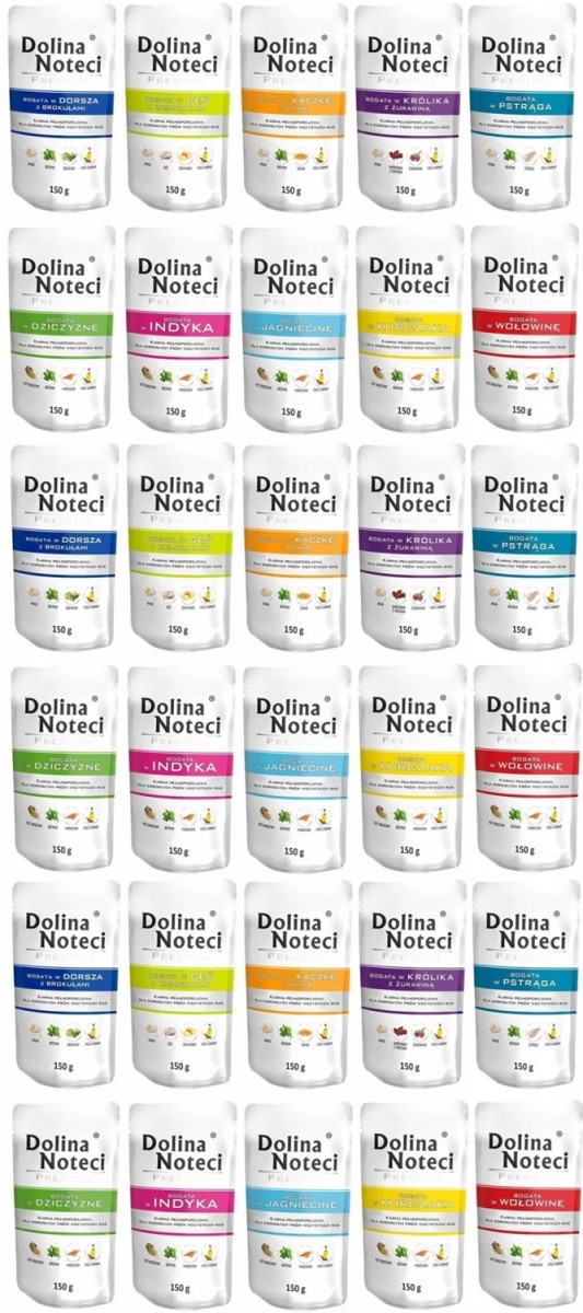 Dolina Noteci Premium jagnięcina, kaczka, królik, kurczak, ryba, wołowina adult 150 g × 30
