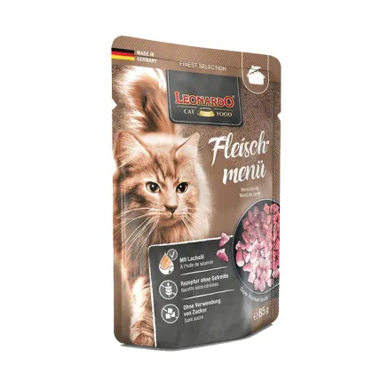 Leonardo Finest Selection jagnięcina, kurczak, wołowina kawałki 85 g