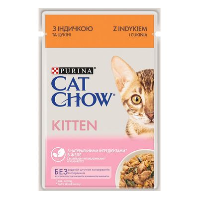 Purina Cat Chow indyk z cukinią w galaretce kitten 85 g × 26