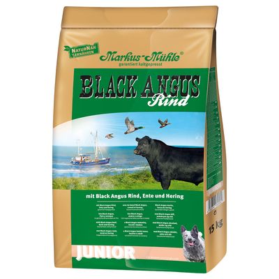 Markus Mühle Black Angus kaczka, wołowina, śledź junior 15 kg