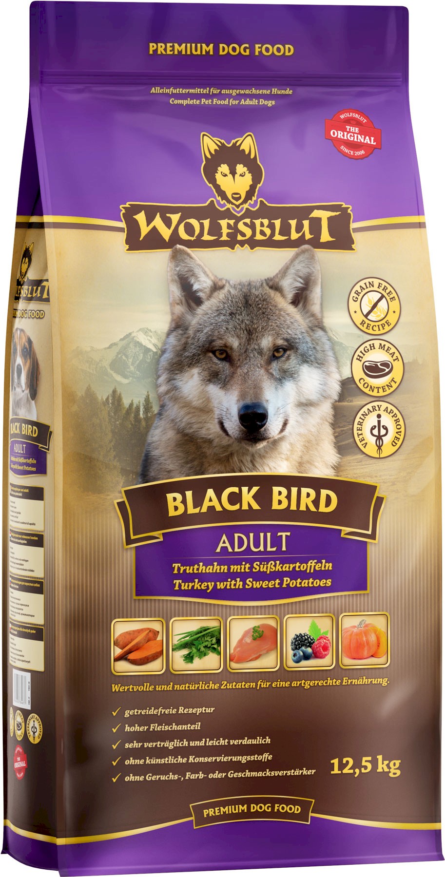 Wolfsblut Black Bird indyk z batatem adult 12,5 kg