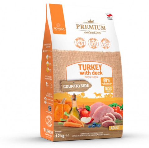 Pokusa Premium Selection Countryside indyk, kaczka adult duże rasy 12 kg
