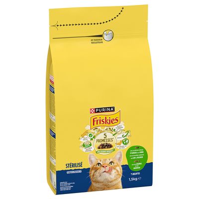 Purina Friskies Sterilised jagnięcina, kurczak 1,5 kg × 3