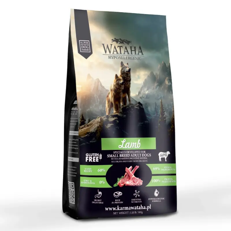 Wataha Hypoallergenic jagnięcina z ryżem adult małe rasy 6 kg