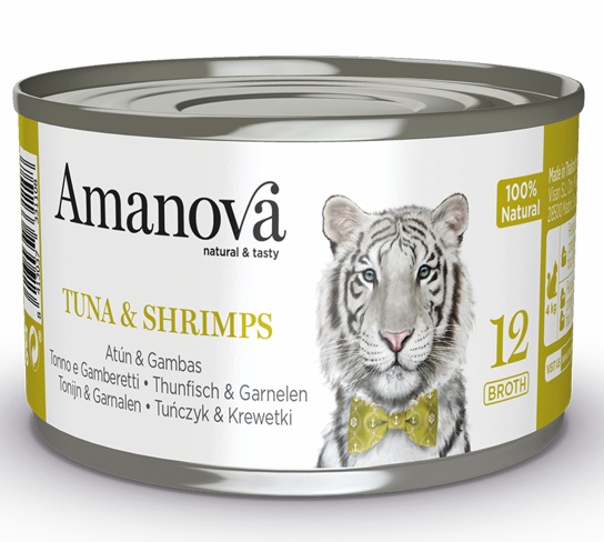 Amanova tuńczyk, krewetki w bulionie 70 g