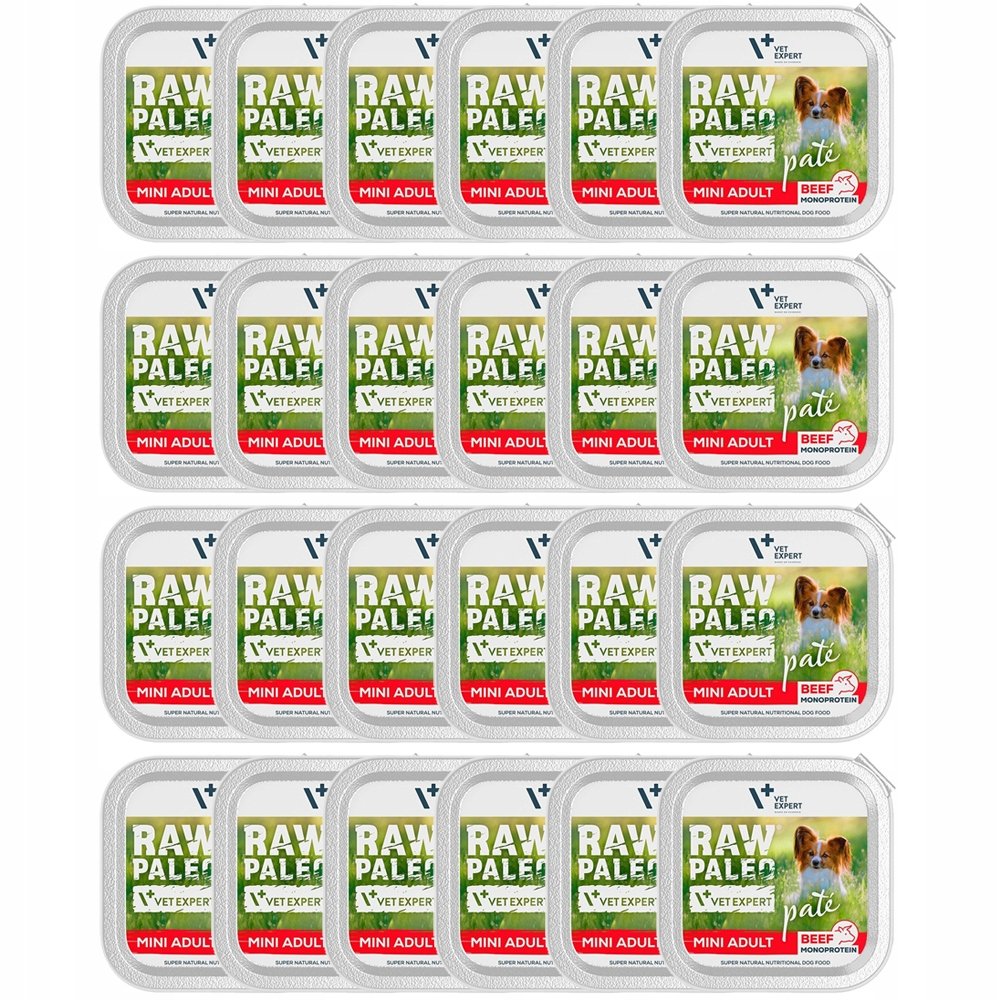 VetExpert Raw Paleo Pate wołowina adult małe rasy 150 g × 24