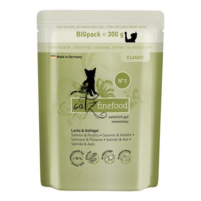 Catz Finefood Classic łosoś, drób w bulionie adult 300 g × 6
