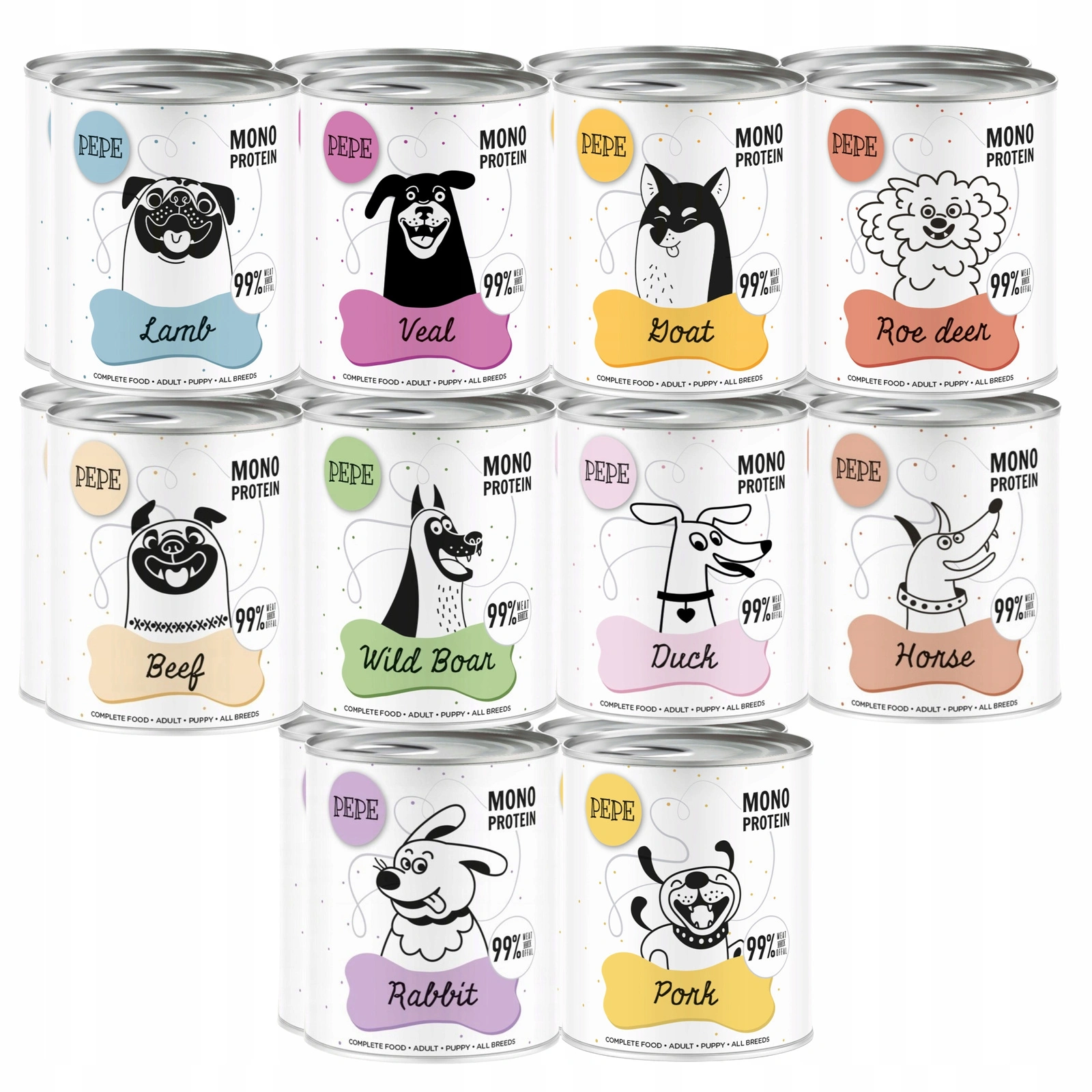Paka Zwierzaka Pepe mix smaków adult 800 g × 20