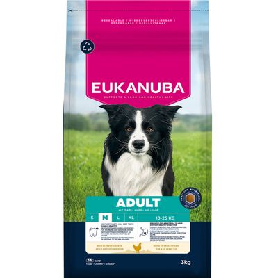 Eukanuba Premium Nutrition kurczak adult średnie rasy 3 kg × 2
