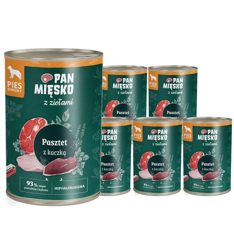 Pan Mięsko z ziołami kaczka adult 400 g × 6