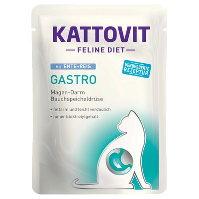 Kattovit Gastro Digestive kaczka z ryżem adult 85 g × 48