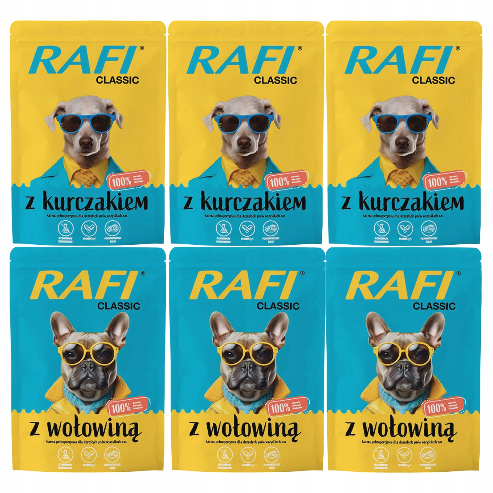Rafi Classic kurczak, wołowina 400 g × 6
