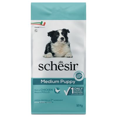 Schesir Dog Dry kurczak puppy średnie rasy 12 kg × 2