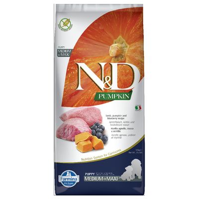 Farmina N&D Pumpkin jagnięcina puppy średnie rasy, duże rasy 12 kg × 2