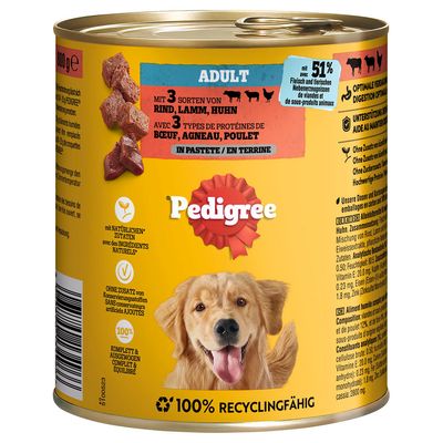 Pedigree Classic jagnięcina, kurczak, wołowina 800 g × 12