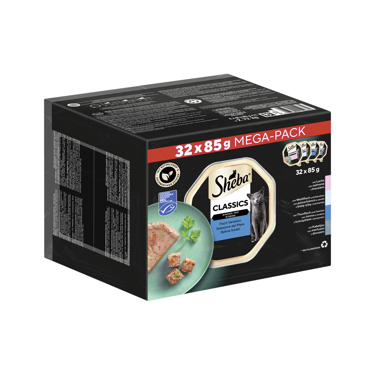 Sheba Classics mix smaków pasztet adult 85 g × 32