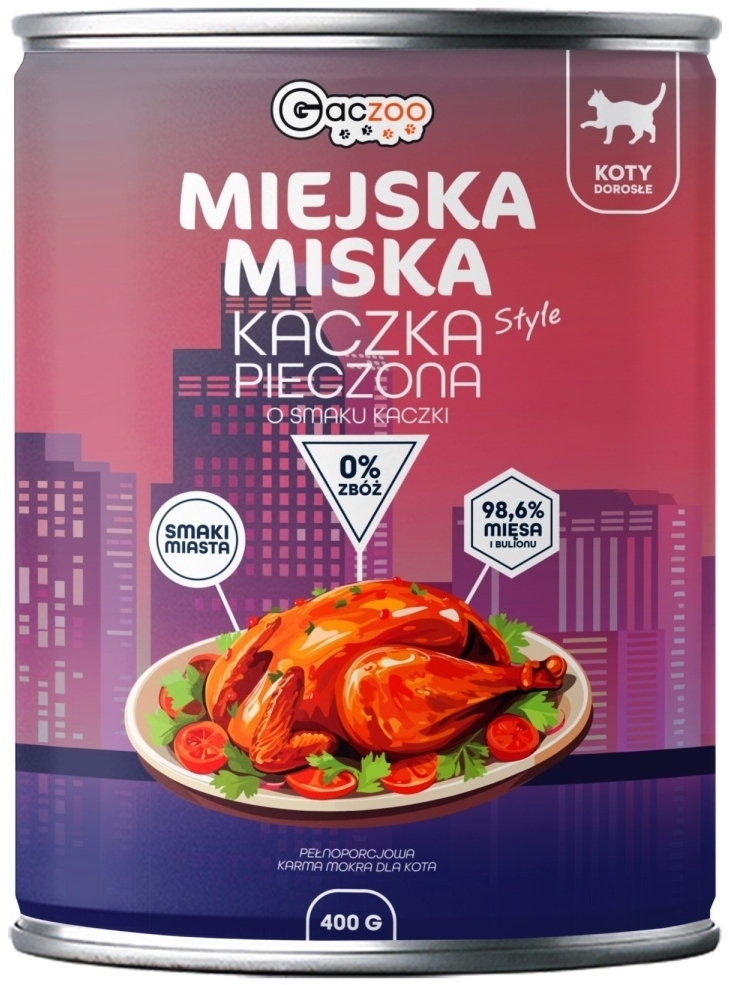 Gaczoo Miejska Miska kaczka w bulionie adult 400 g