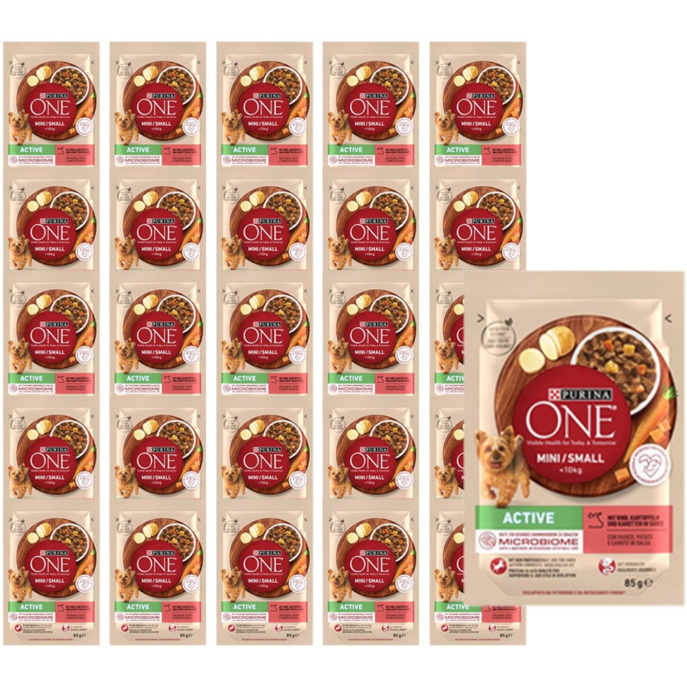 Purina ONE Mini Active wołowina małe rasy 85 g × 26