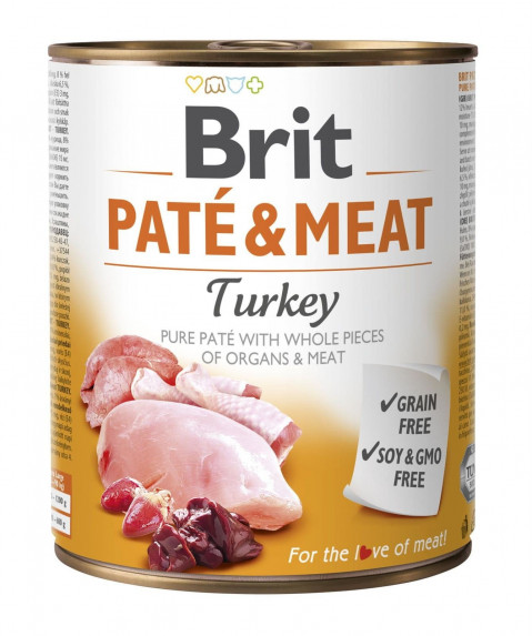 Brit Pate & Meat indyk adult 800 g