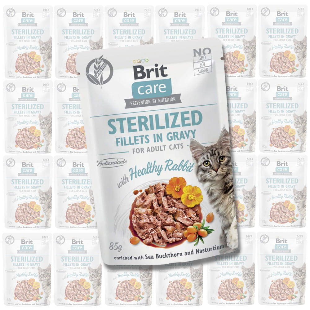 Brit Care Sterilised królik w sosie adult 85 g × 24