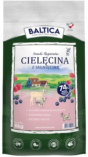 Baltica Smaki Regionów cielęcina, jagnięcina adult małe rasy 6 kg