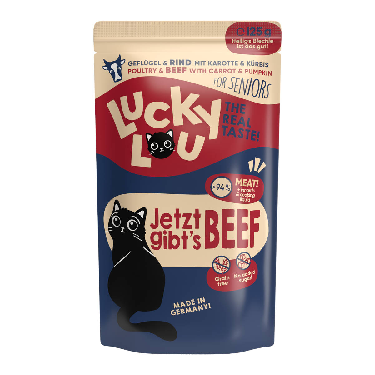 Lucky Lou Lifestage drób, wołowina w bulionie senior 125 g