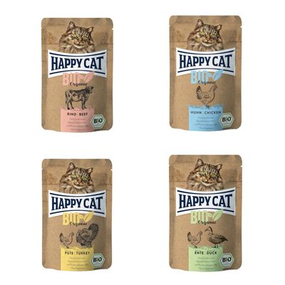 Happy Cat Bio mix smaków adult 85 g × 4