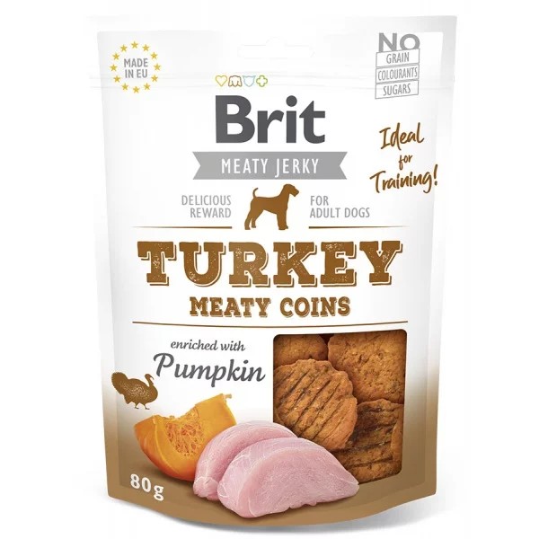 Brit Jerky Snack indyk z dynią adult 80 g