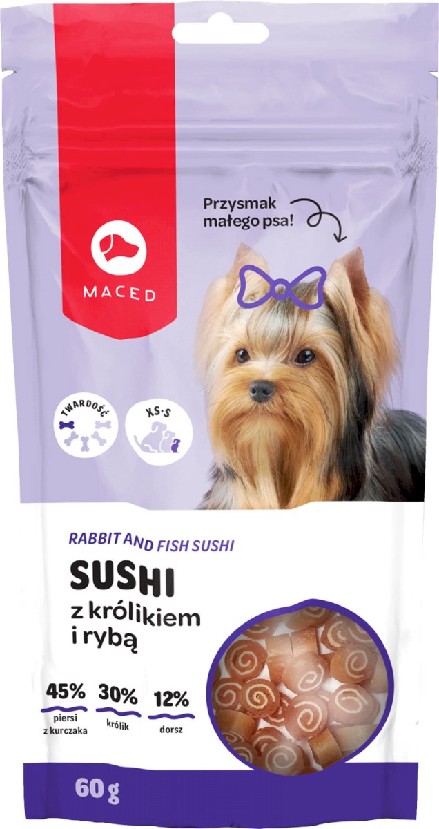 Maced Sushi królik, ryba małe rasy 60 g