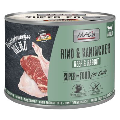 MAC's Feinschmecker królik, wołowina adult 200 g × 6
