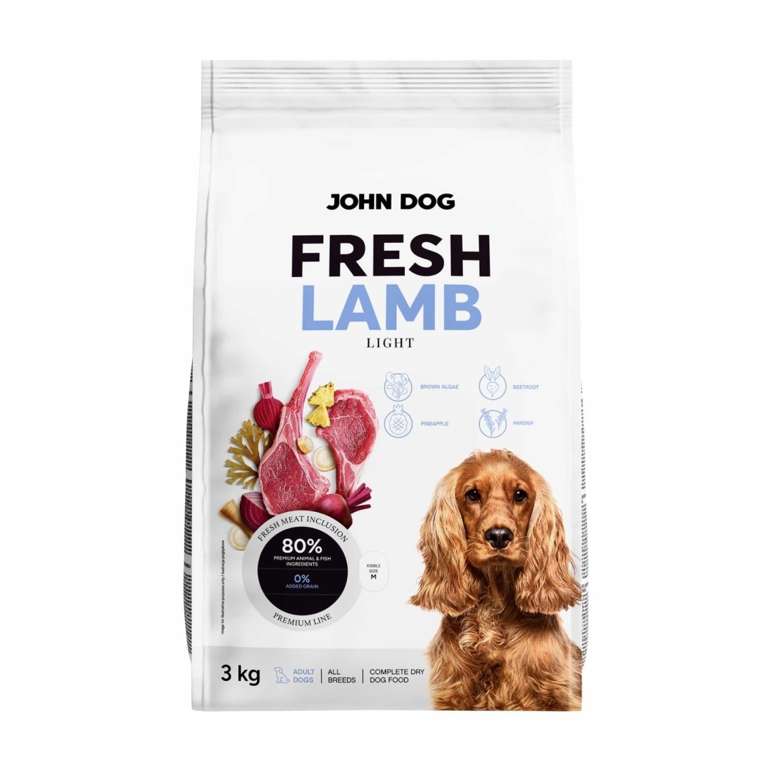 John Dog Fresh jagnięcina adult średnie rasy 3 kg