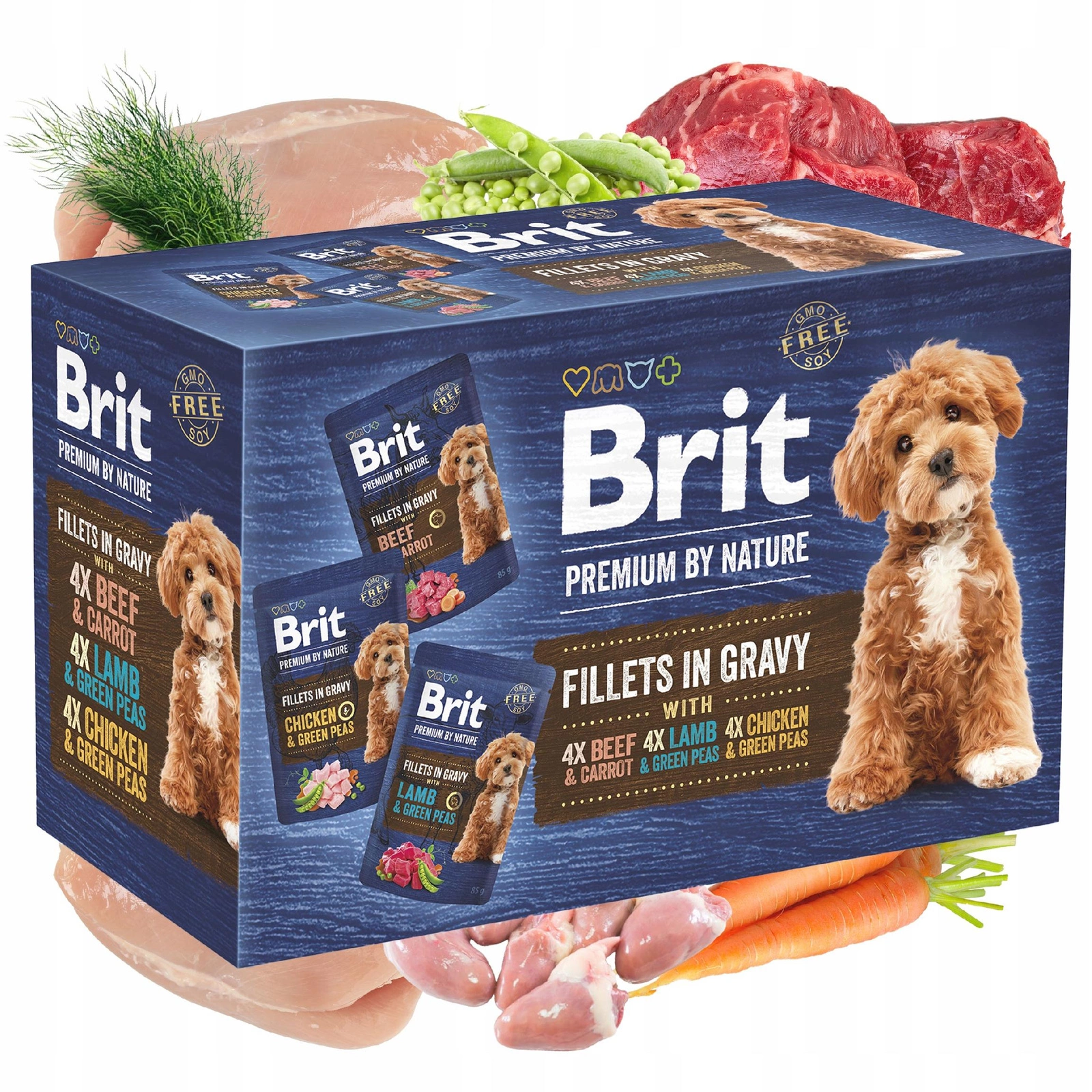Brit By Nature mix smaków 85 g × 12