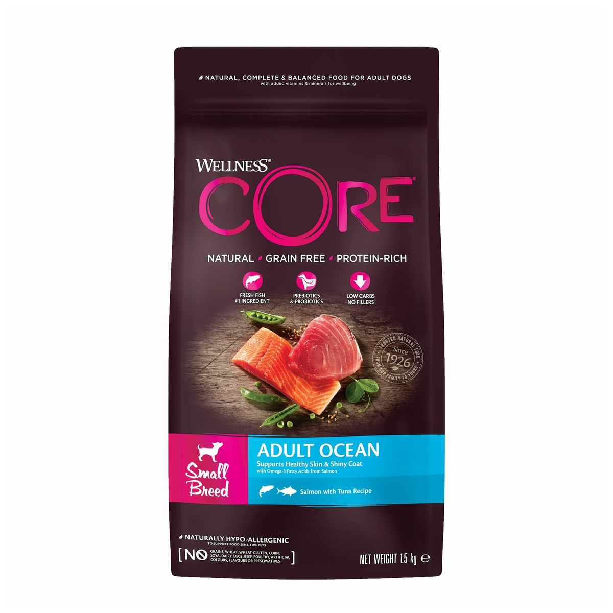 Wellness CORE Ocean tuńczyk, łosoś adult małe rasy 1,5 kg