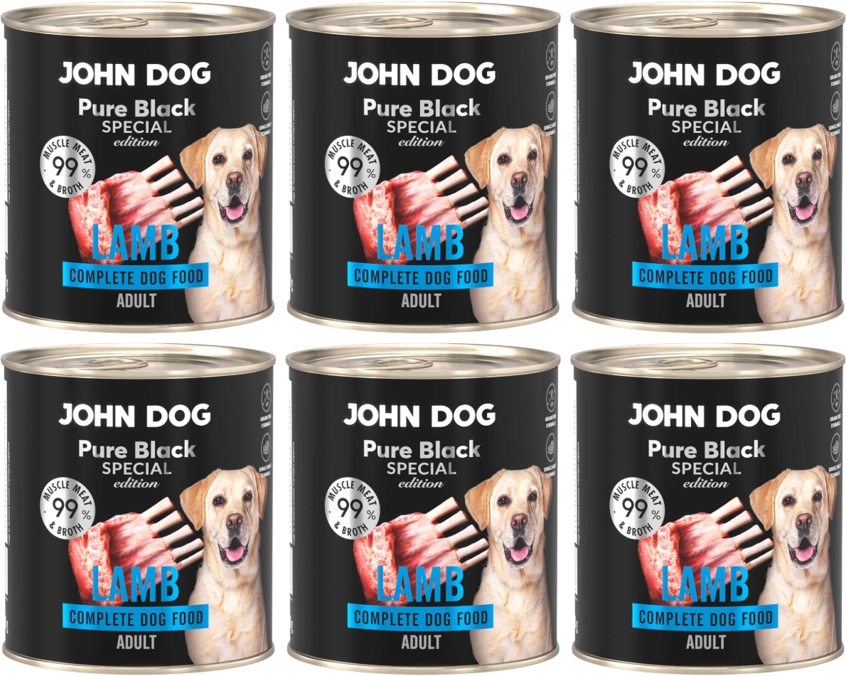 John Dog Pure Black Special Edition jagnięcina adult 800 g × 6