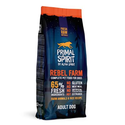 Primal Spirit 65% Rebel Farm kurczak, ryba adult 12 kg × 2