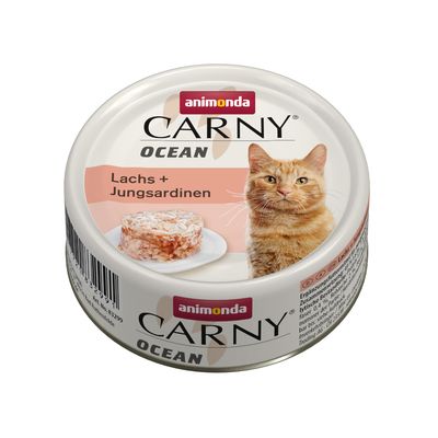 Animonda Carny Ocean Indoor sardynka, łosoś w bulionie 80 g × 24