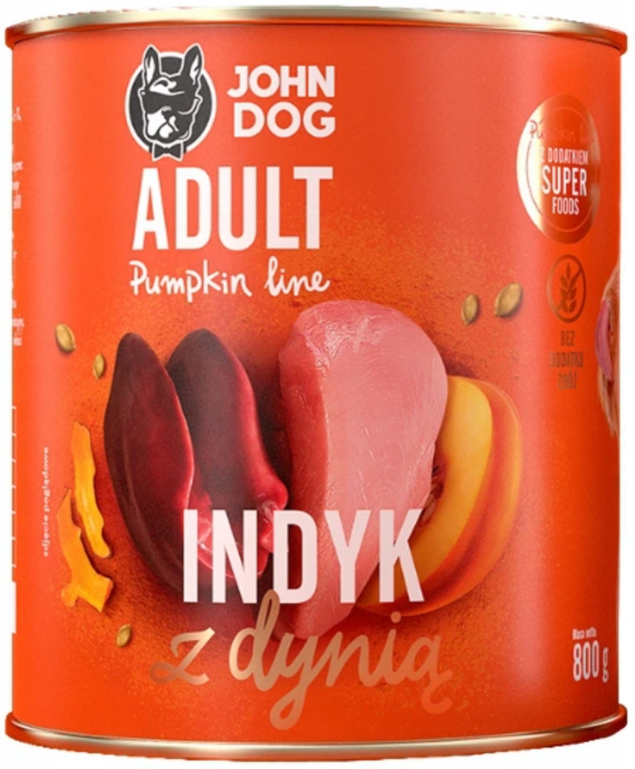 John Dog Pumpkin indyk, dynia adult 800 g