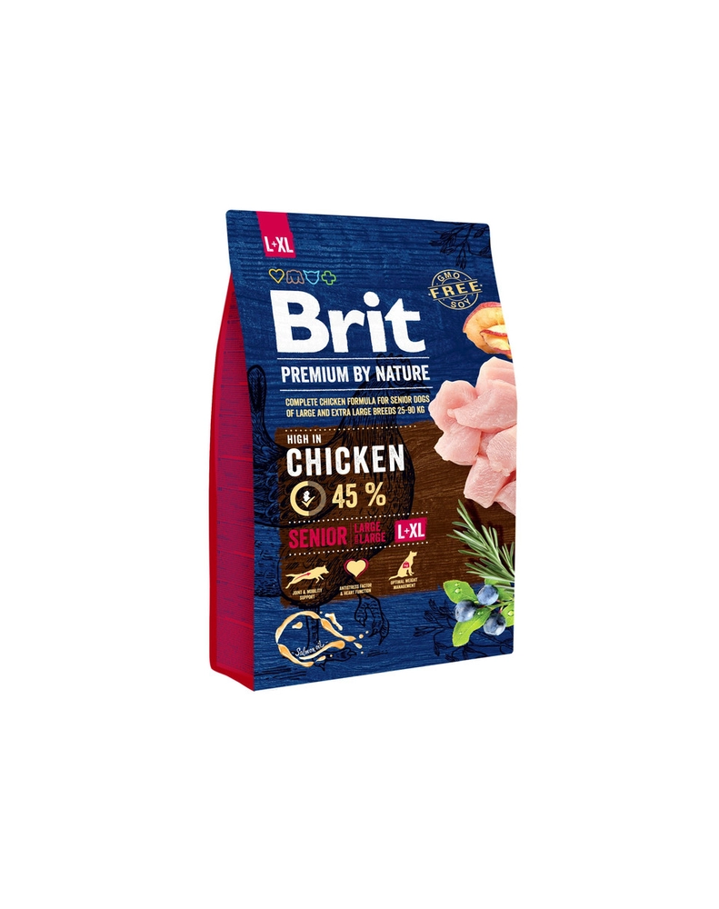 Brit By Nature kurczak senior duże rasy 3 kg