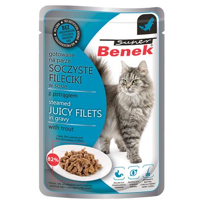 Super Beno Skin & Coat pstrąg w sosie 85 g × 28