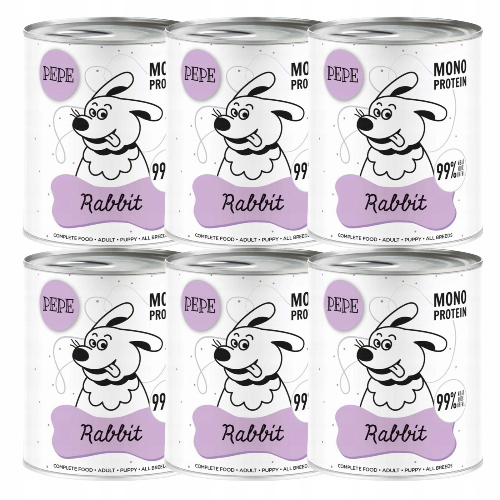 Paka Zwierzaka Pepe królik 800 g × 6