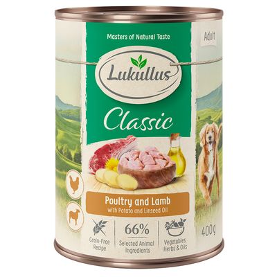 Lukullus Naturkost drób, jagnięcina adult 400 g × 6