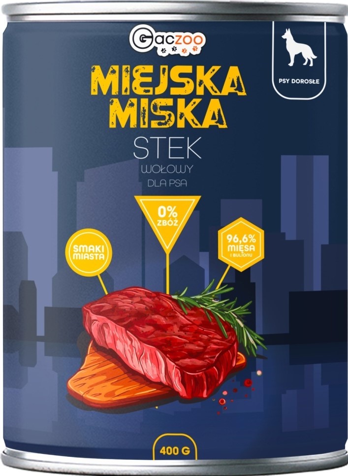 Gaczoo Miejska Miska stek wołowy 400 g