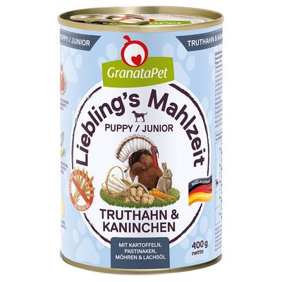 GranataPet Liebling's Mahlzeit indyk, królik junior 400 g × 6