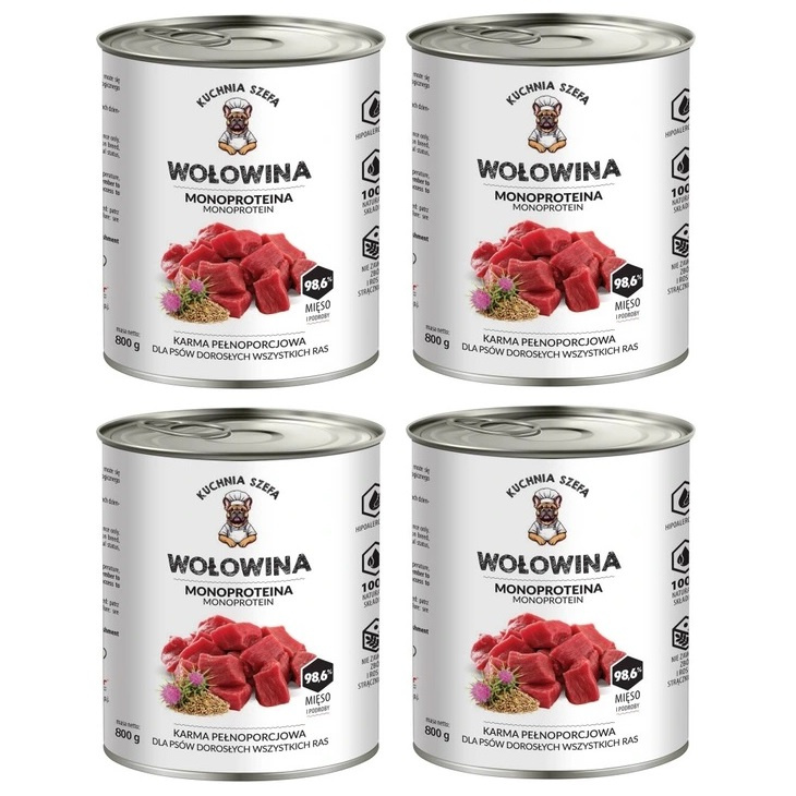 Kuchnia Szefa wołowina 800 g × 4