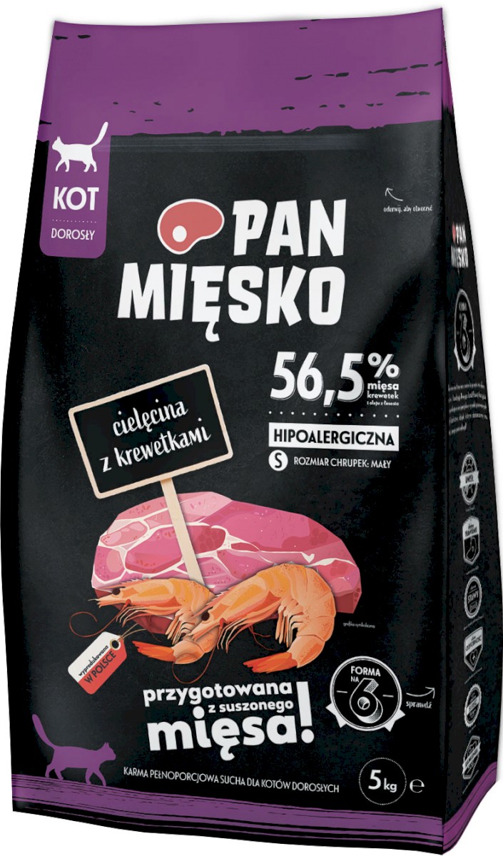 Pan Mięsko Sensitive cielęcina, krewetki adult 5 kg