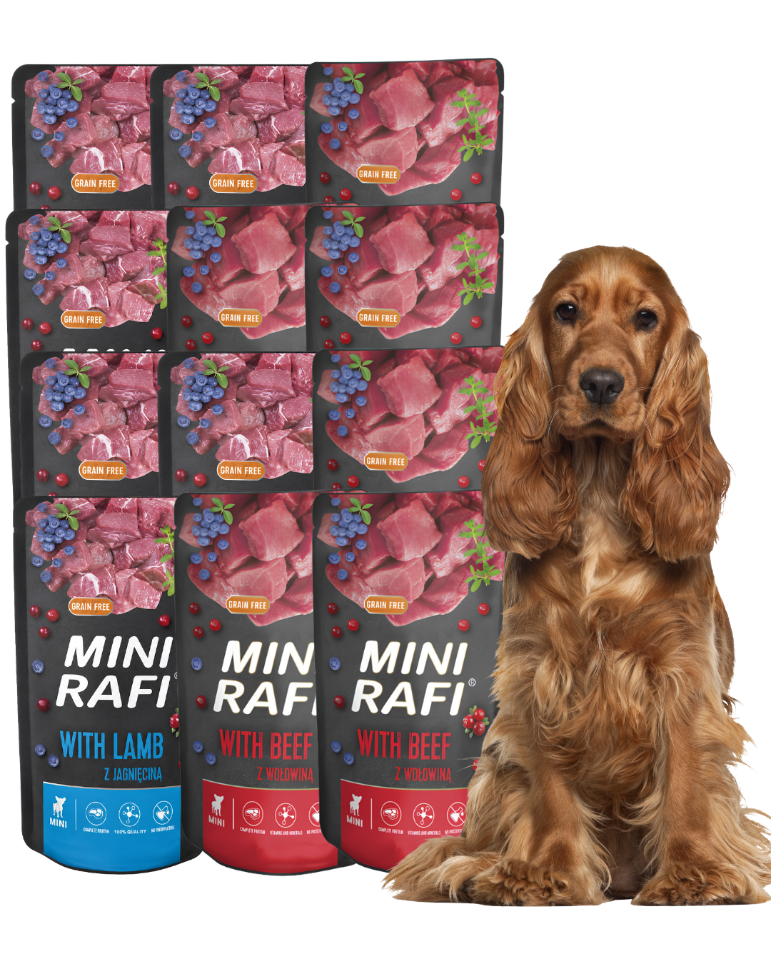 Rafi Mini jagnięcina, wołowina adult małe rasy 150 g × 12